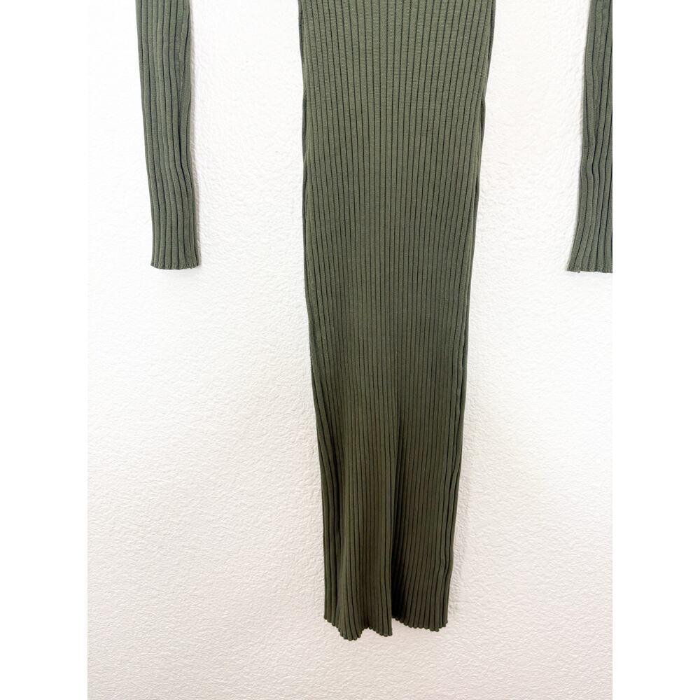 Revolve NBD Bekah Green Ribbed Midi Dress Size Small Bodycon Stretch Knit - Picture 8 of 12